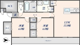 瓢箪山駅 徒歩19分 2階の物件間取画像